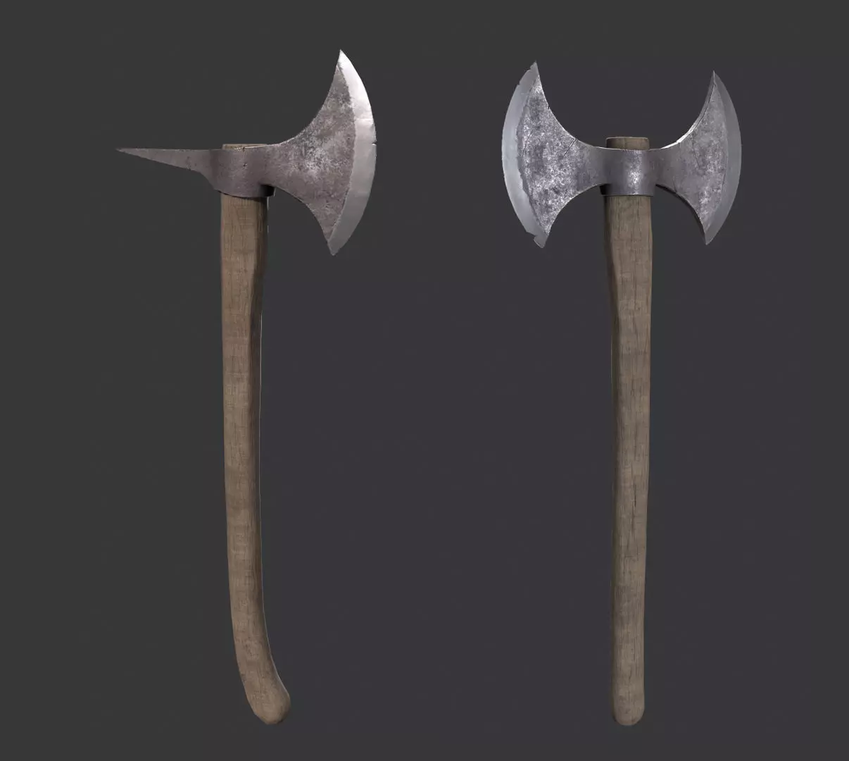 Battle ax Free low-poly 3D model_0
