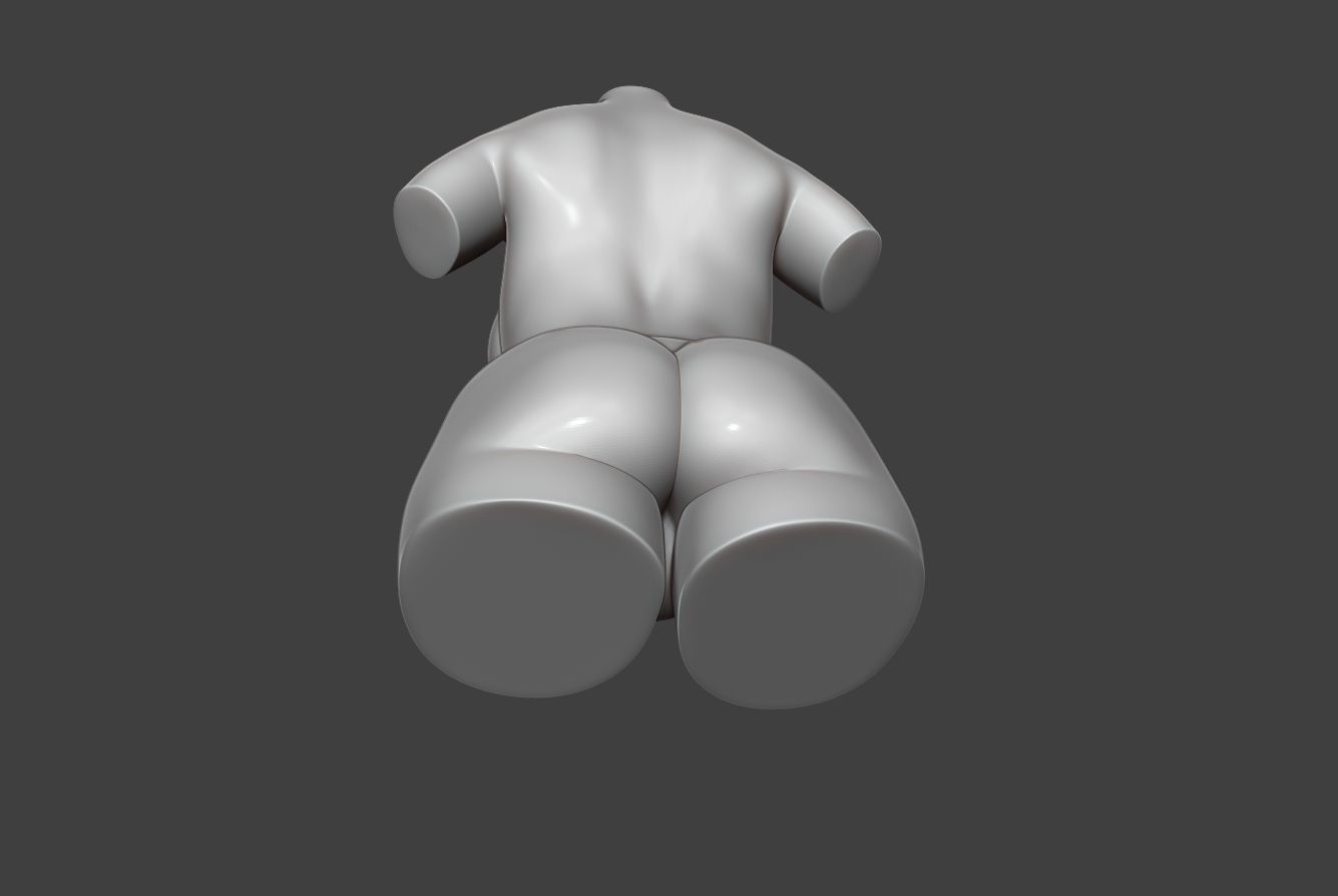 Female Torso 10 Low-poly 3D model_10
