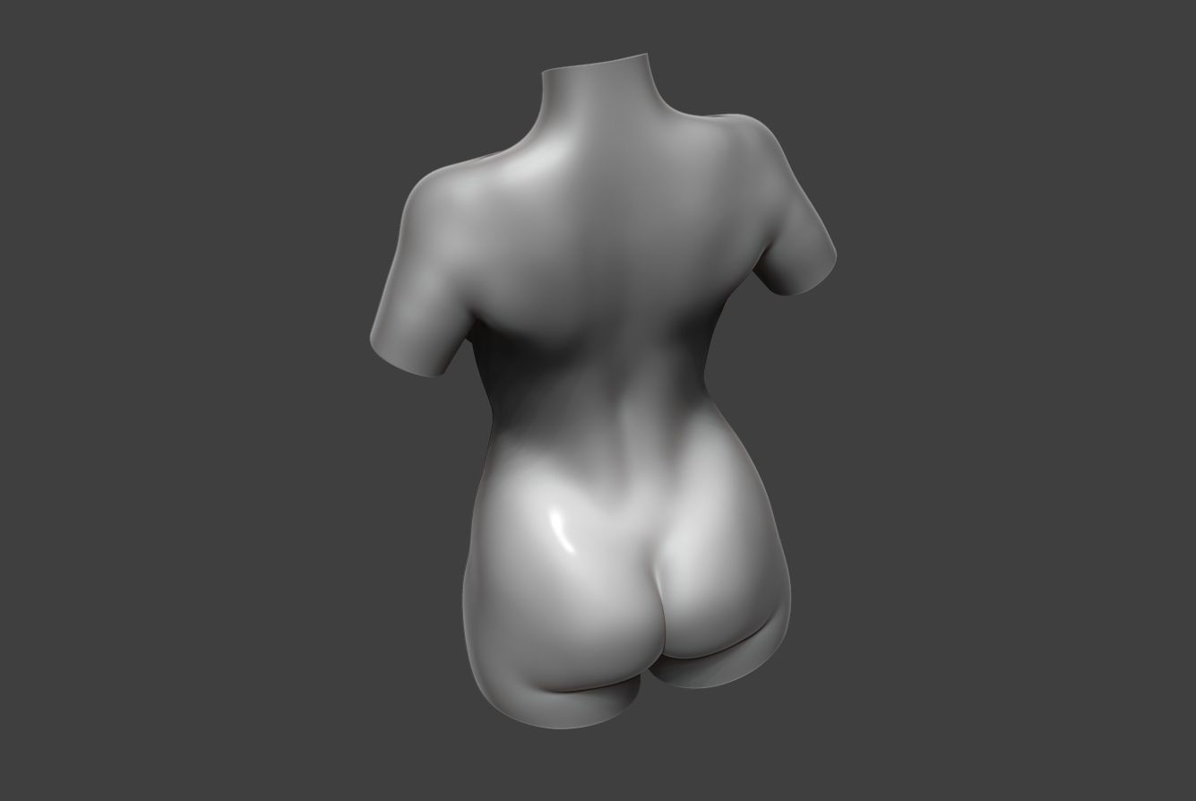 Female Torso 10 Low-poly 3D model_11