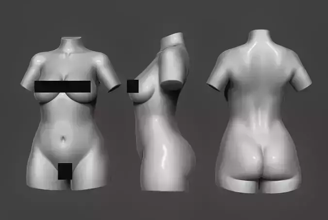 Female Torso 10 Low-poly 3D model Female Torso 10 Low-poly 3D model