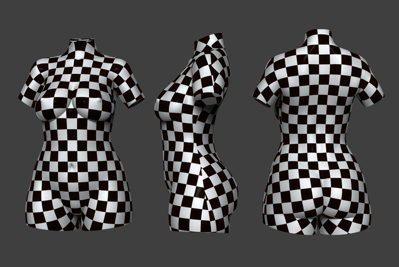 Female Torso 10 Low-poly 3D model_4