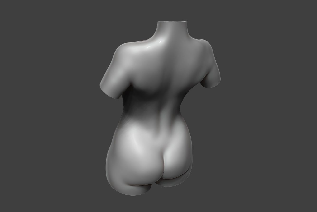 Female Torso 10 Low-poly 3D model_9