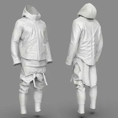 Si-Fi Costume All Parts 3D model