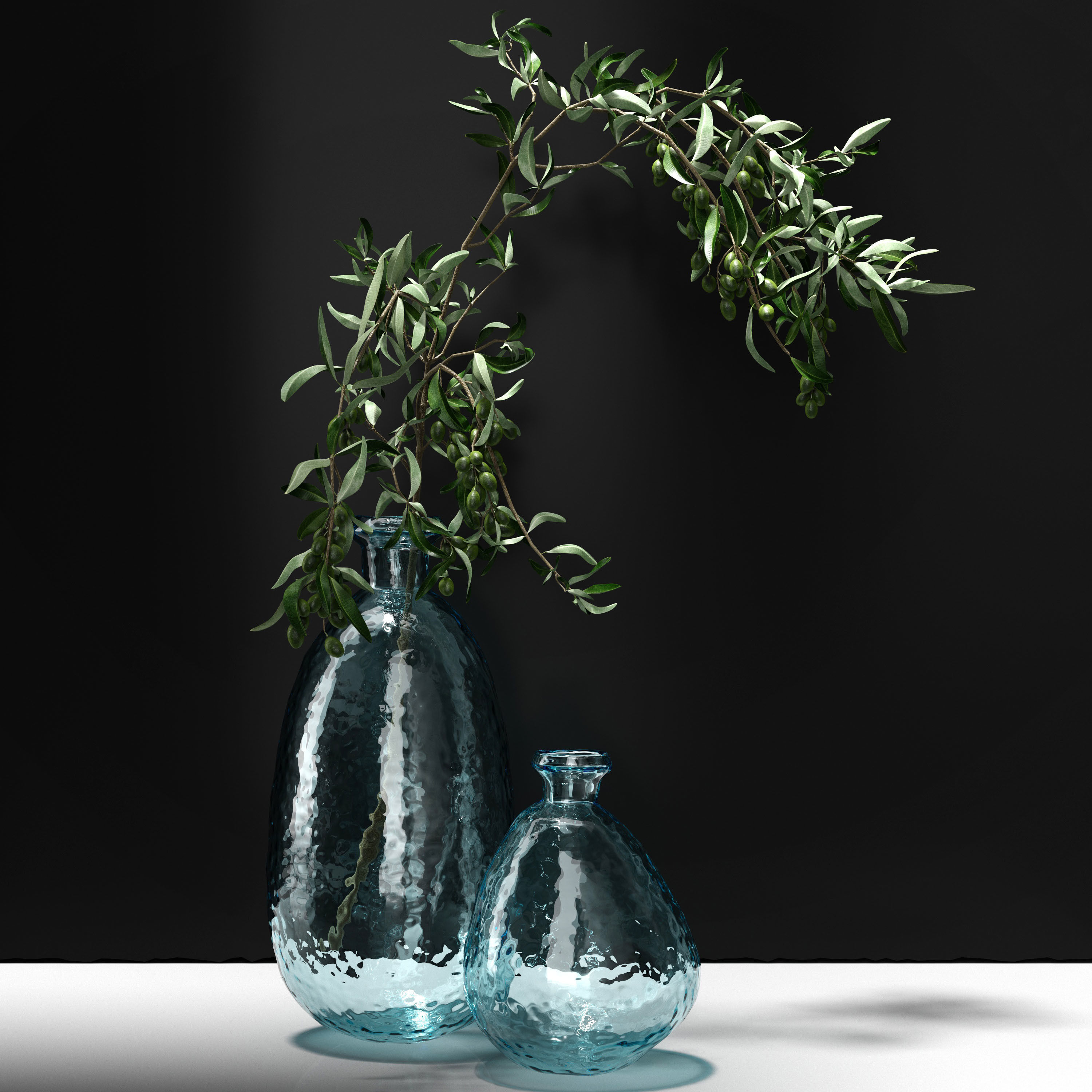 Olive branch 3D model_10