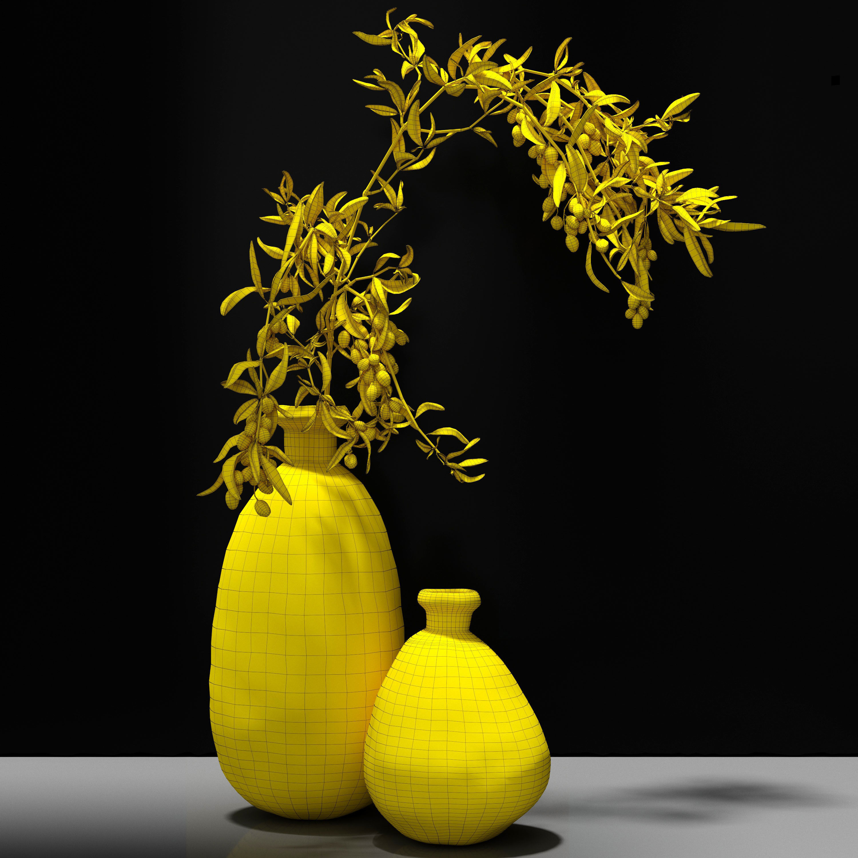 Olive branch 3D model_14