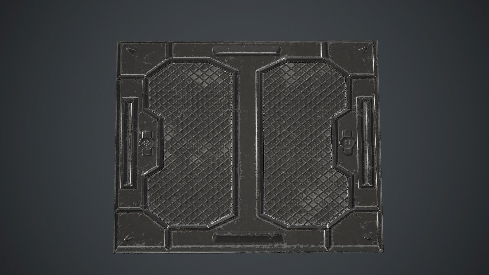 Sci-fi Floor Metal Plates 2 PBR Game Ready Low-poly 3D model_1
