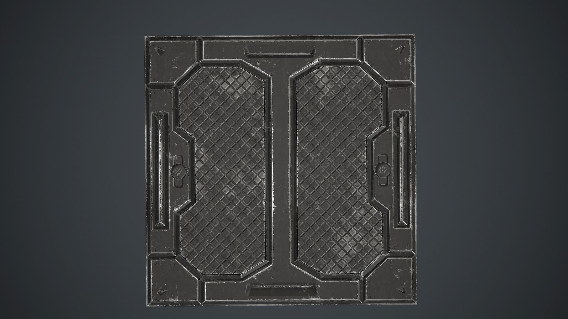 Sci-fi Floor Metal Plates 2 PBR Game Ready Low-poly 3D model_2