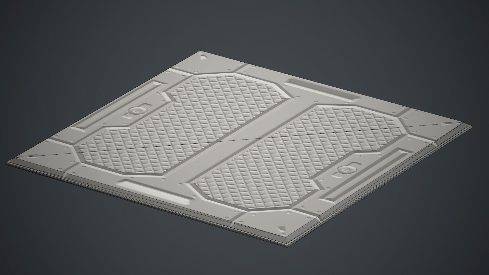 Sci-fi Floor Metal Plates 2 PBR Game Ready Low-poly 3D model_9