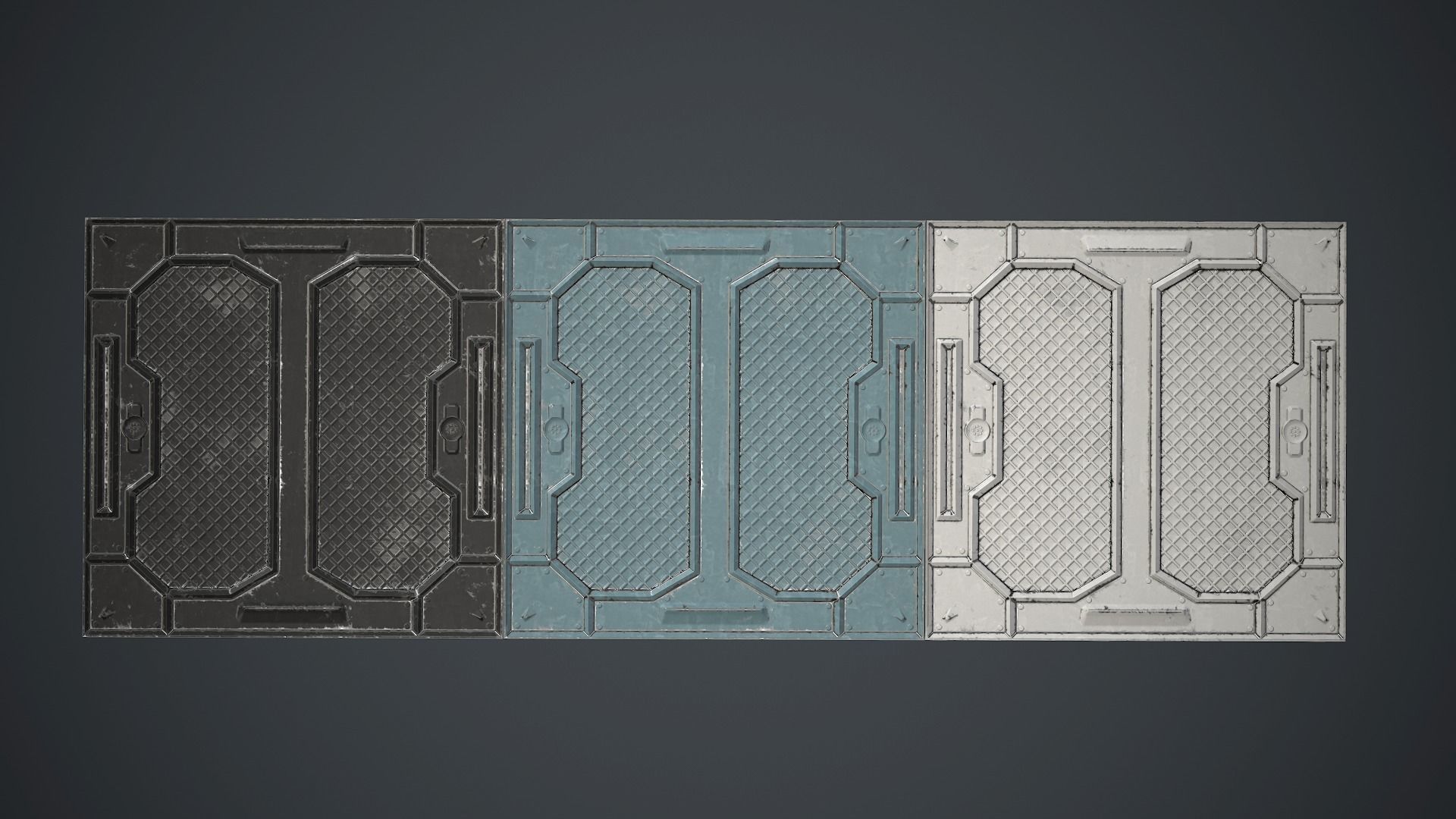 Sci-fi Floor Metal Plates 2 PBR Game Ready Low-poly 3D model_6