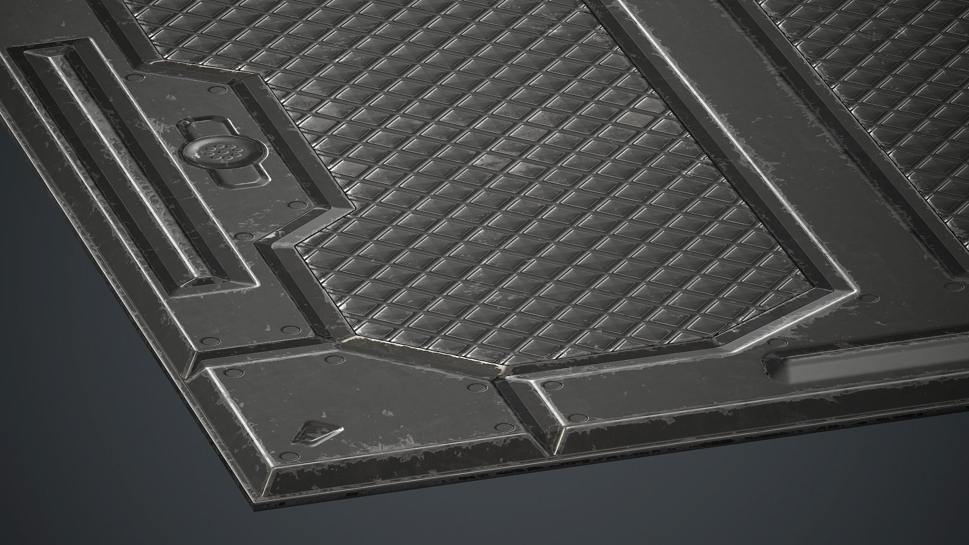 Sci-fi Floor Metal Plates 2 PBR Game Ready Low-poly 3D model_3