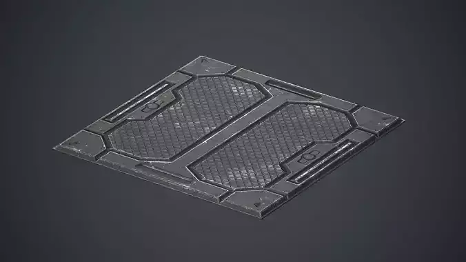 Sci-fi Floor Metal Plates 2 PBR Game Ready