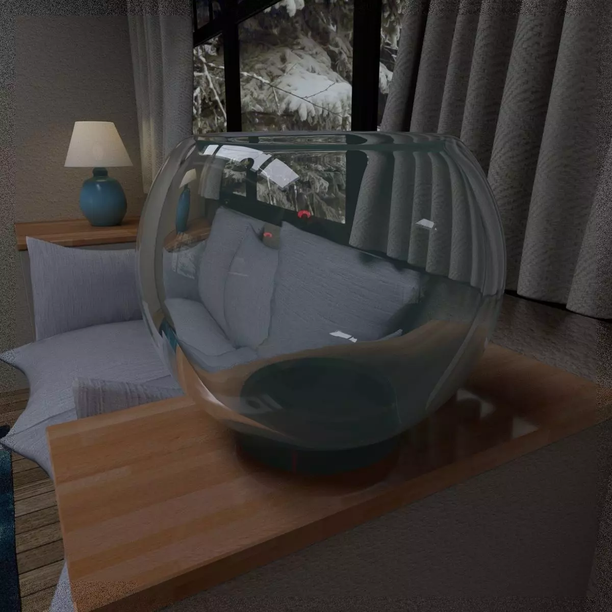 Glass Fish Bowl 3D model