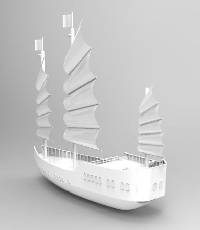 Wooden Chineese Junkboat  3D print model_1