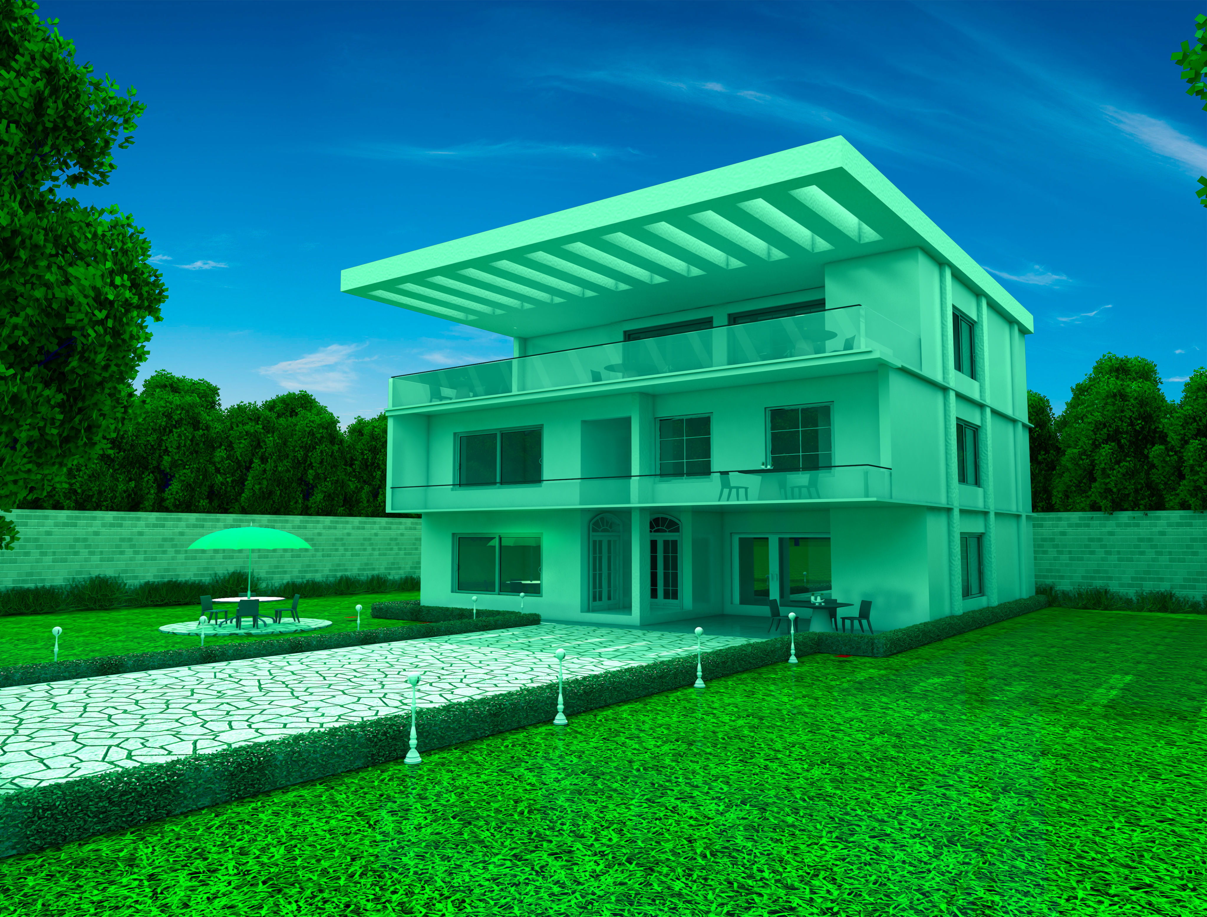 TWO STORY COMMERCIAL BUILDING MODEL 3D model 3D model_1