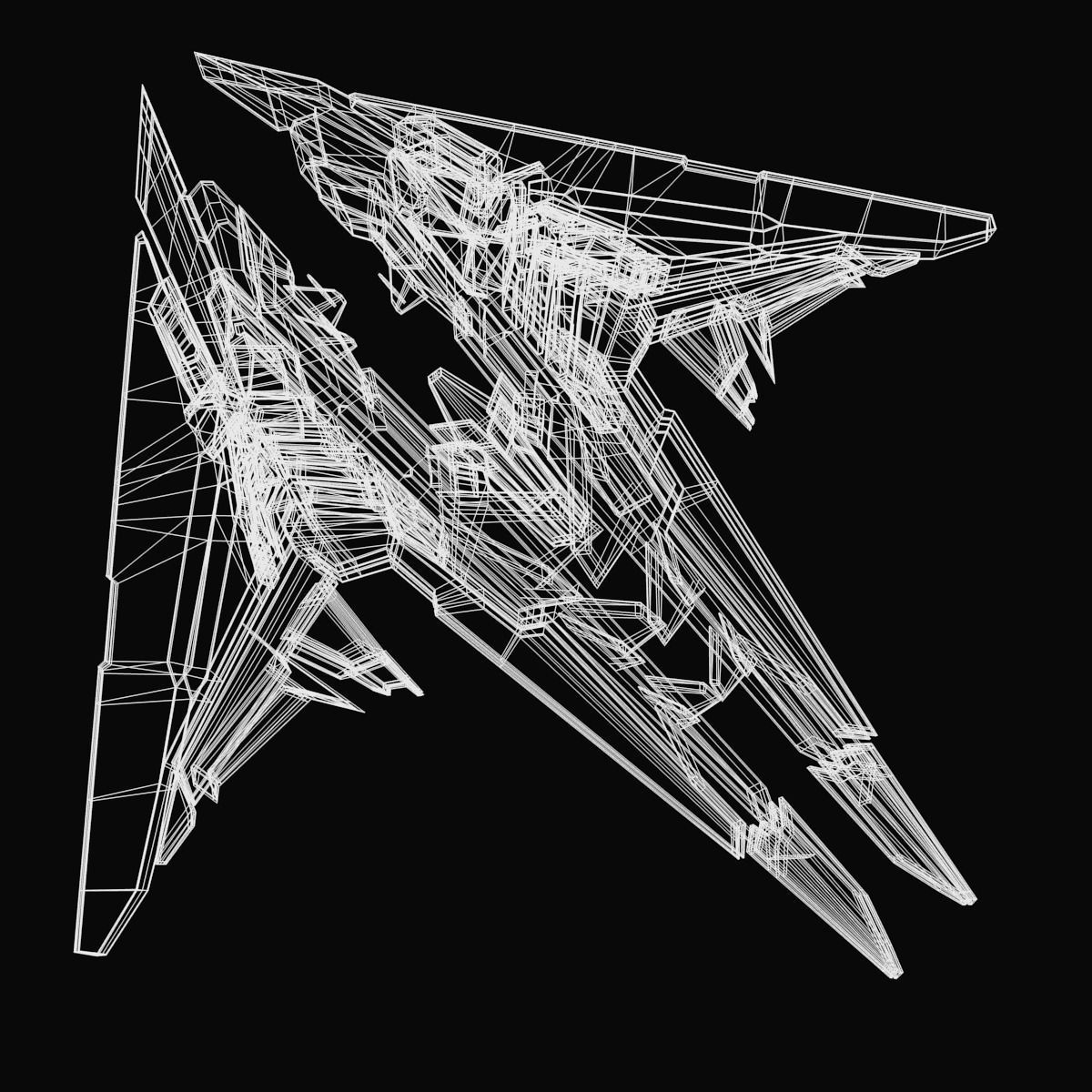 StarShip futuristic spaceship flying 3D model_19