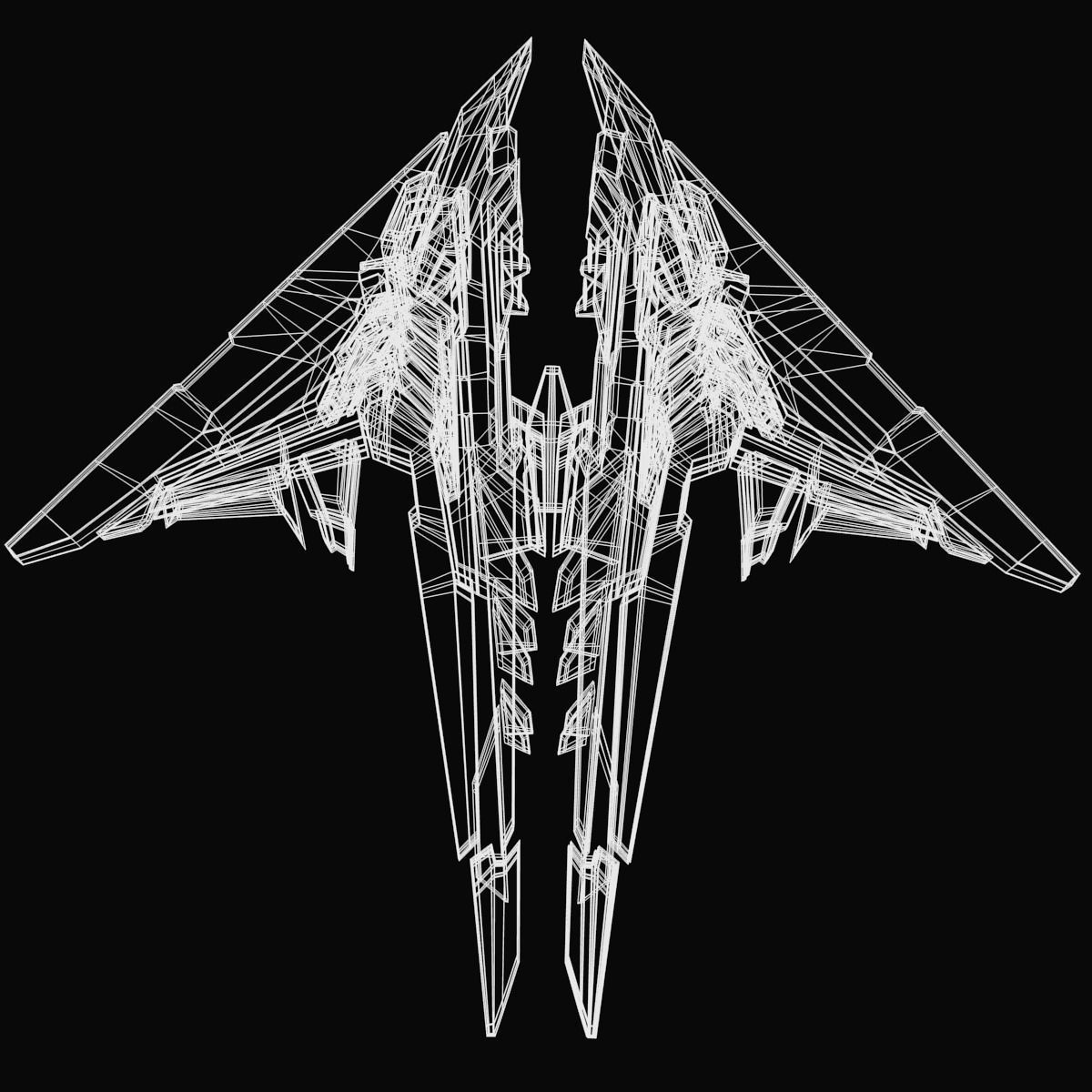 StarShip futuristic spaceship flying 3D model_24