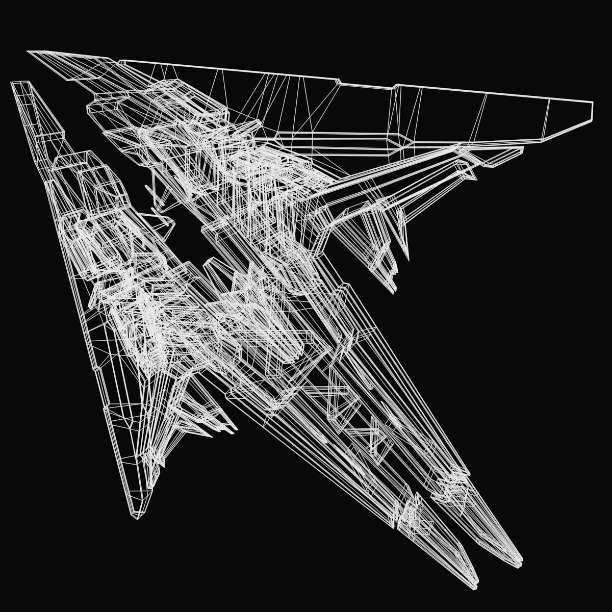 StarShip futuristic spaceship flying 3D model_26