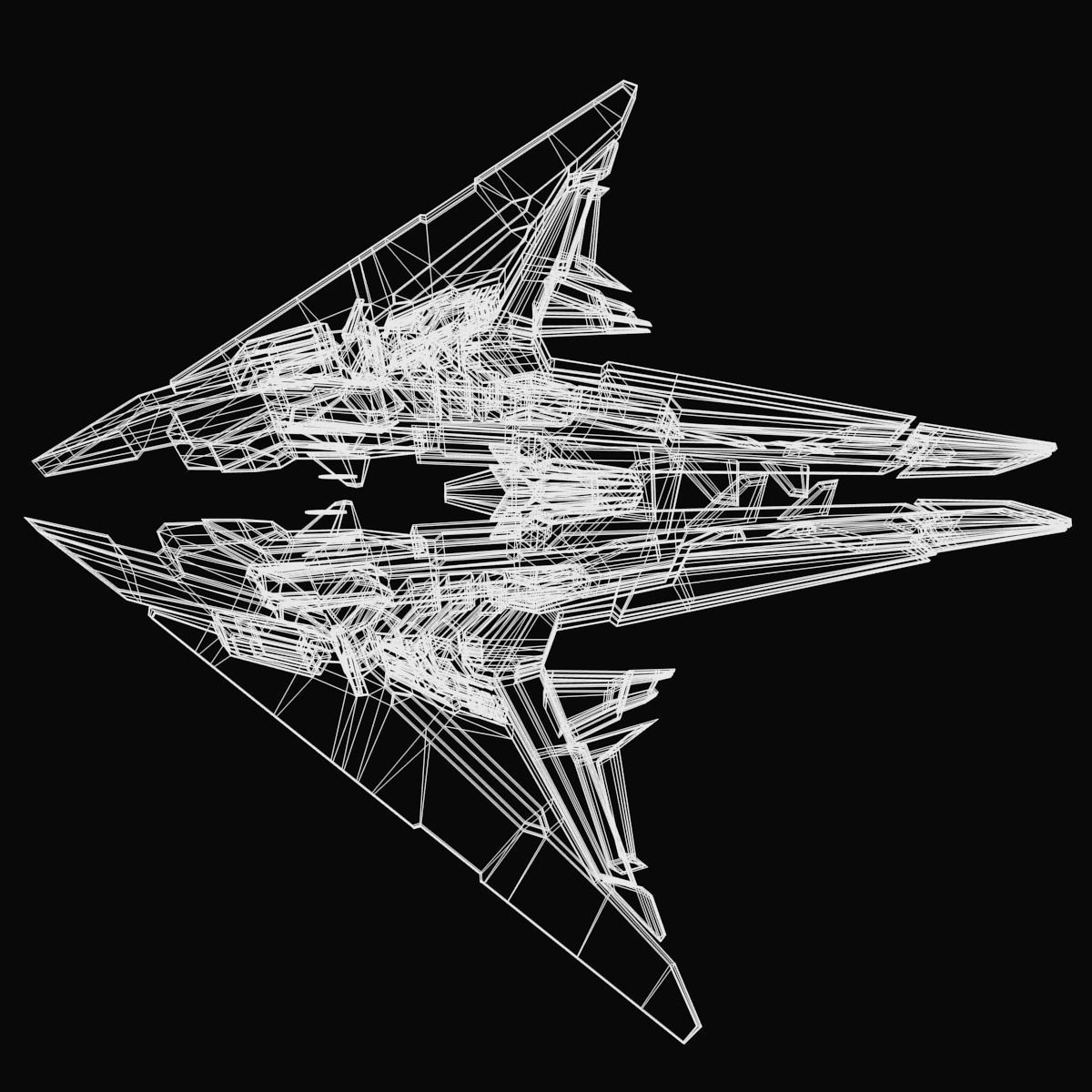 StarShip futuristic spaceship flying 3D model_20