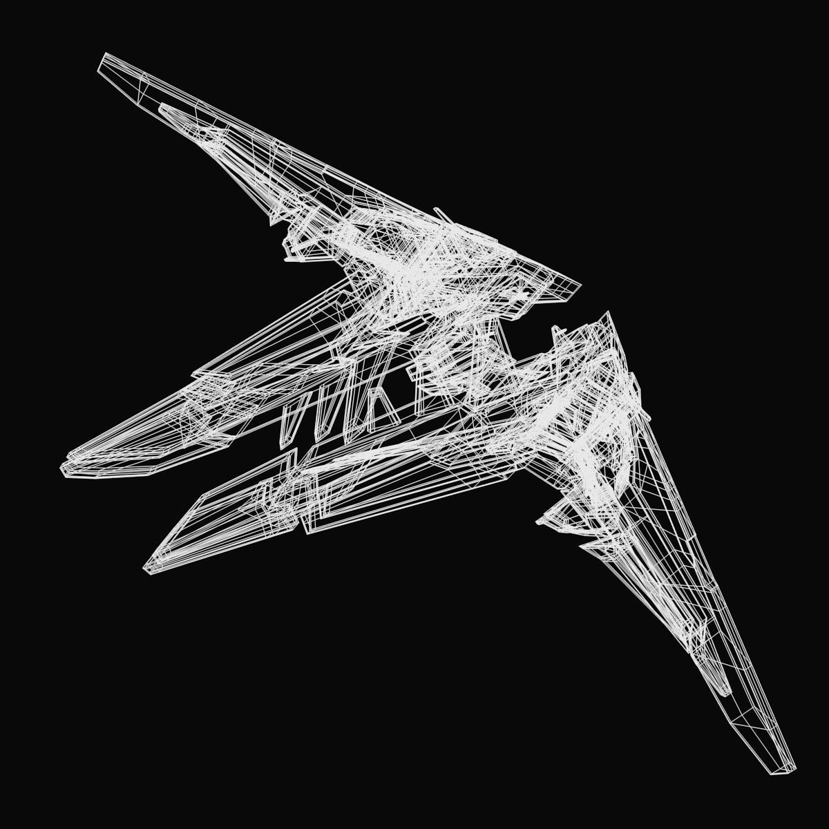 StarShip futuristic spaceship flying 3D model_23