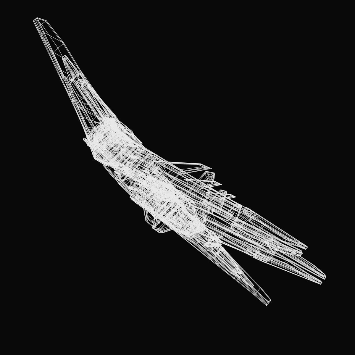 StarShip futuristic spaceship flying 3D model_21