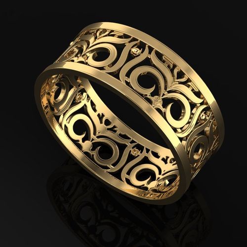 Floral Band Ring size 54 3D print model