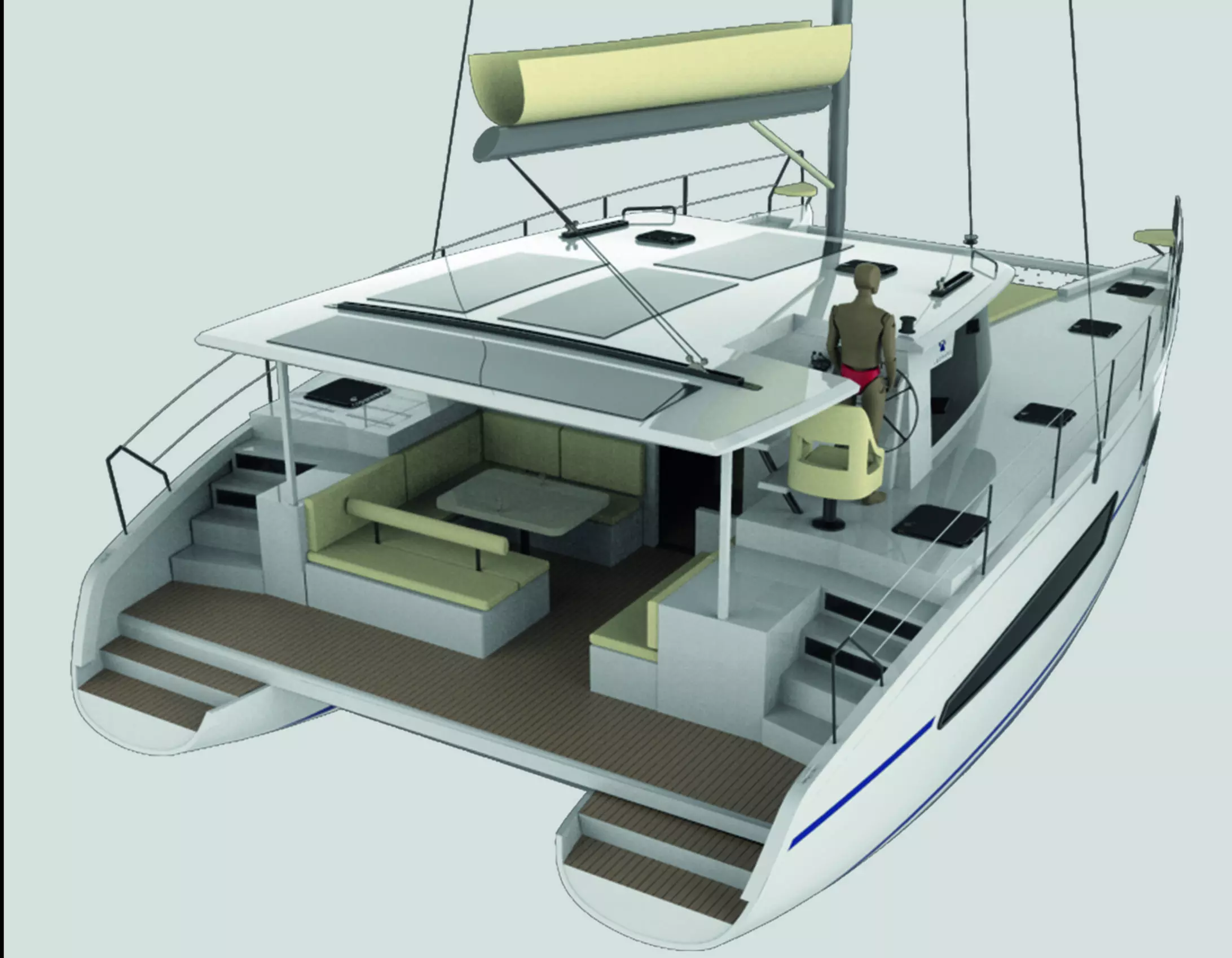 Catamaran Sailing Yacht  3D print model_0