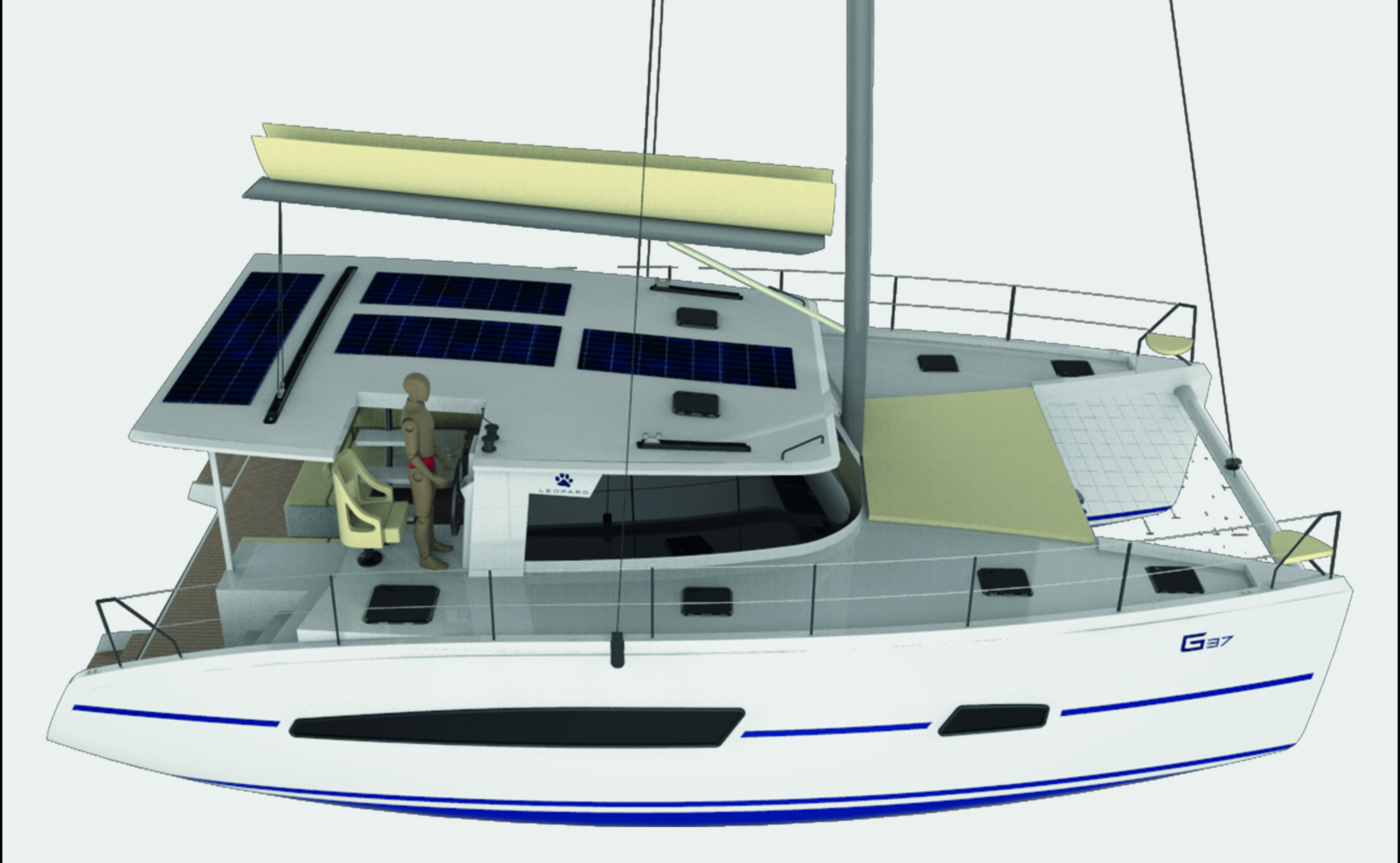 Catamaran Sailing Yacht  3D print model_1