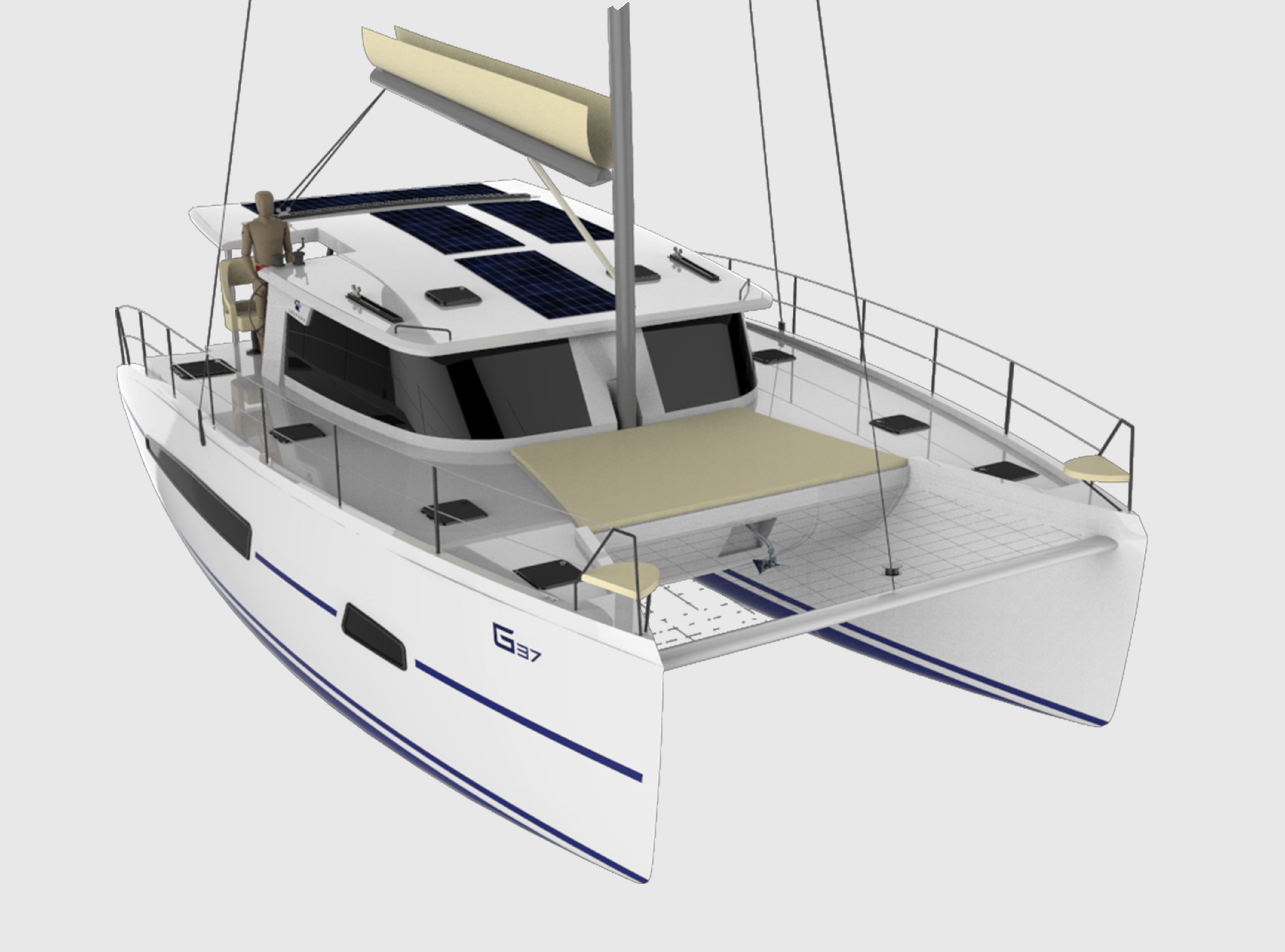 Catamaran Sailing Yacht  3D print model_2