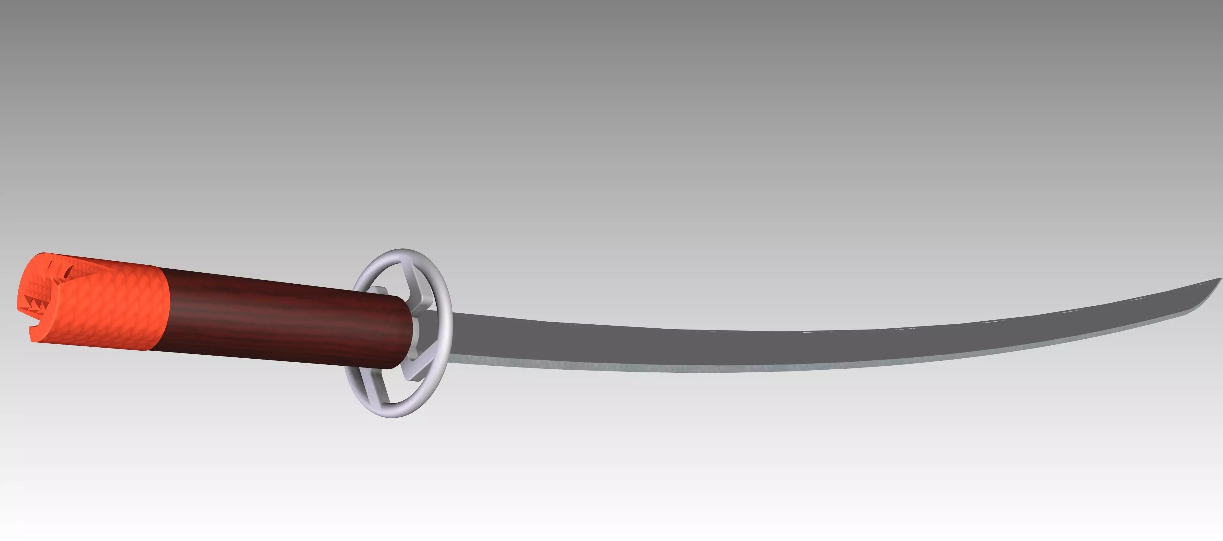 Katana metal rod with hook Free 3D model