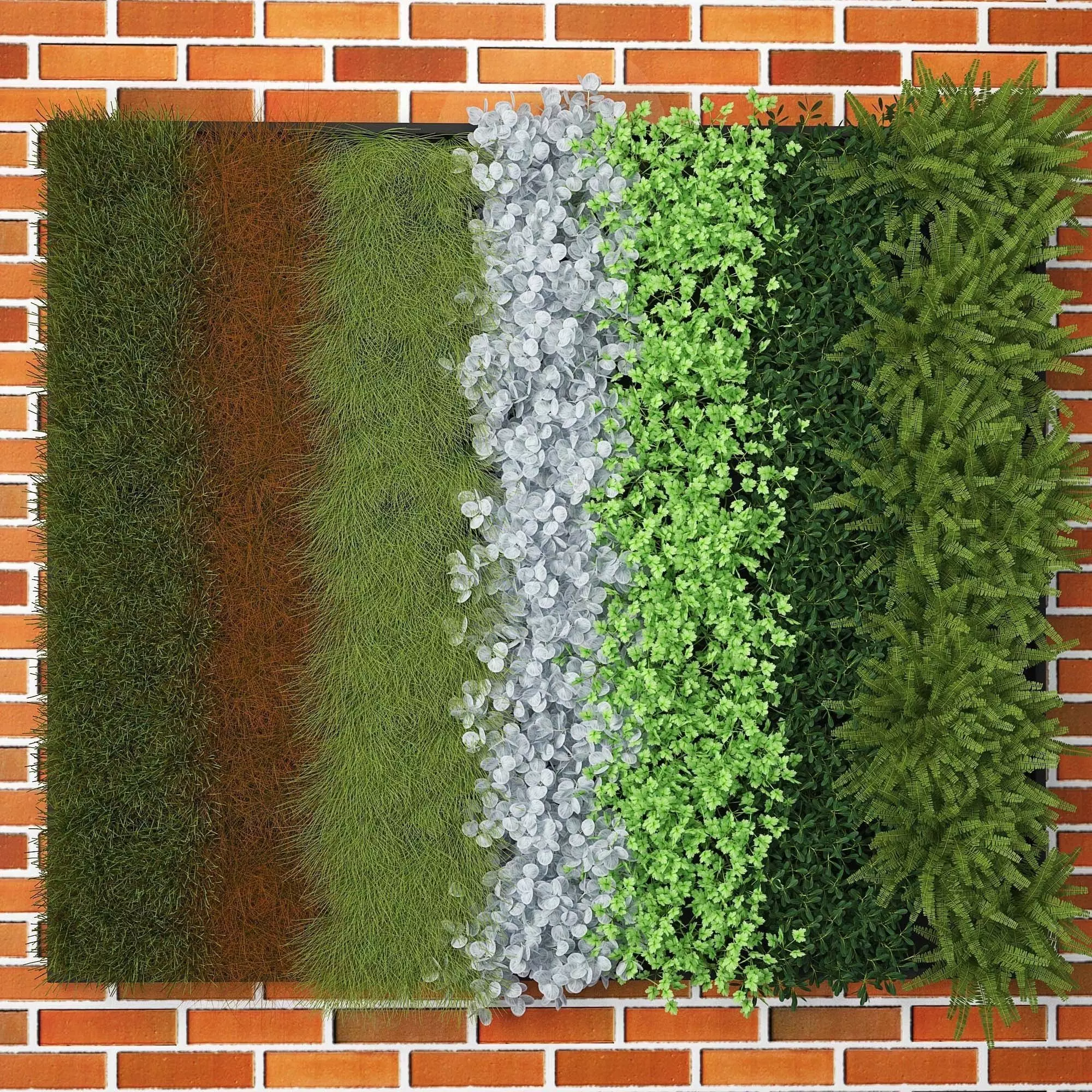Fytowall 2 grass wall on brick wall 3D model