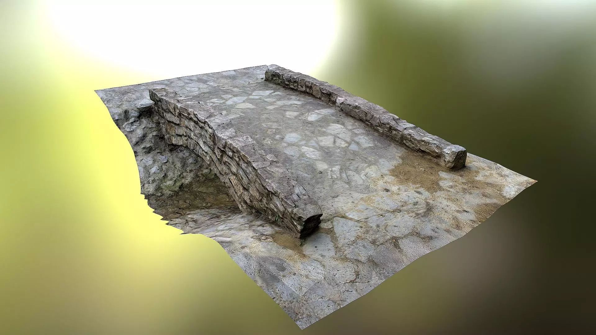Creek bridge lowpoly Low-poly 3D model