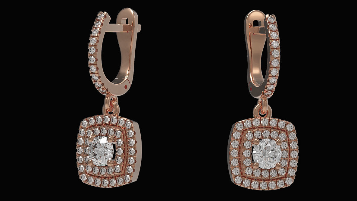 Dangle earrings 3d print model English lock printable model stl 3D print model_7