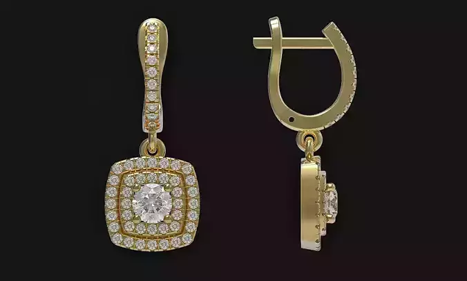 Dangle earrings 3d print model English lock printable model stl 3D print model