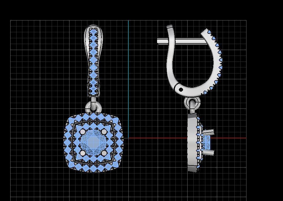 Dangle earrings 3d print model English lock printable model stl 3D print model_10