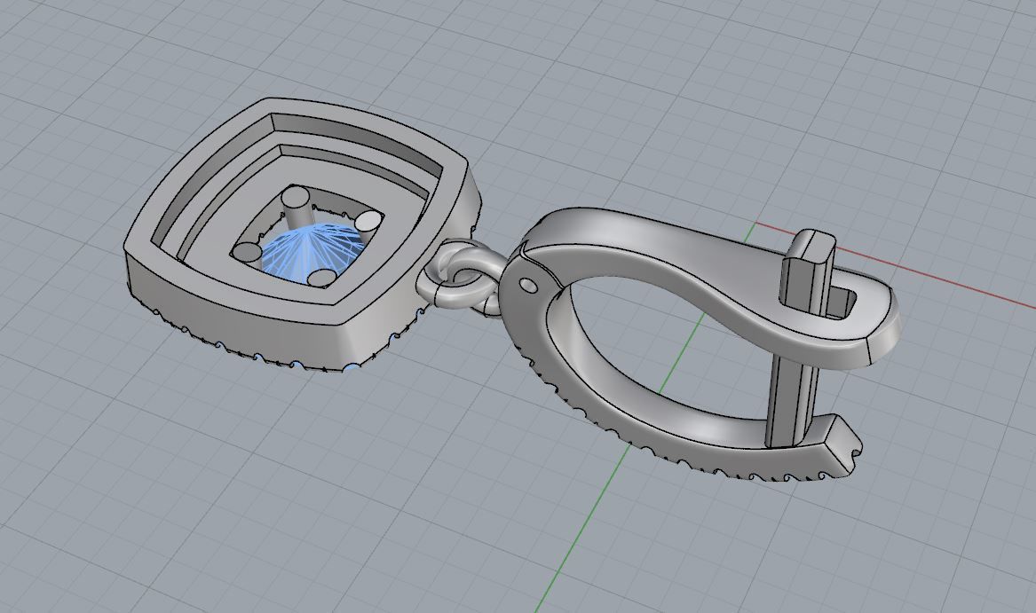 Dangle earrings 3d print model English lock printable model stl 3D print model_14