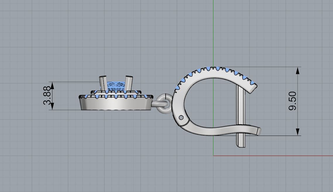 Dangle earrings 3d print model English lock printable model stl 3D print model_6