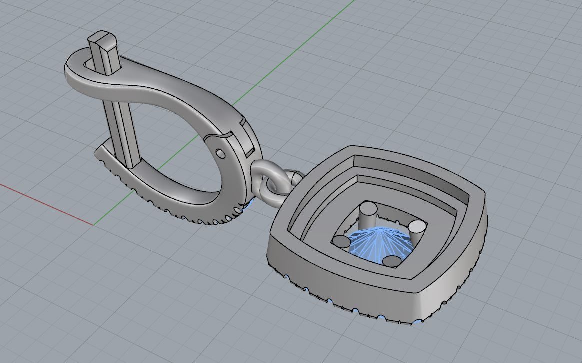 Dangle earrings 3d print model English lock printable model stl 3D print model_12