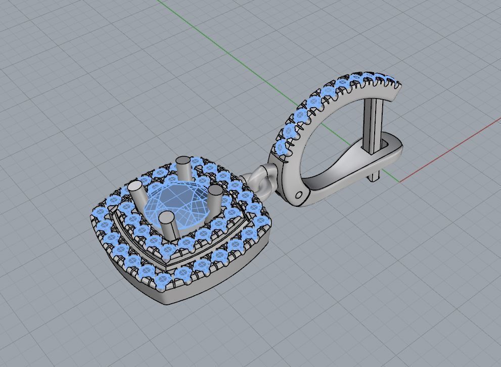 Dangle earrings 3d print model English lock printable model stl 3D print model_13