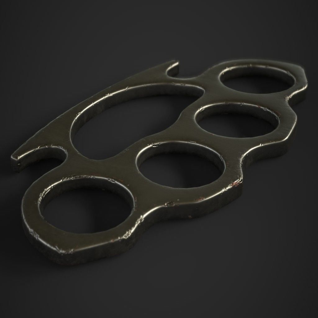 Brass Knuckles 3 Pack Low-poly 3D model_14