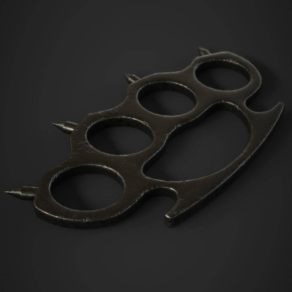 Brass Knuckles 3 Pack Low-poly 3D model_10