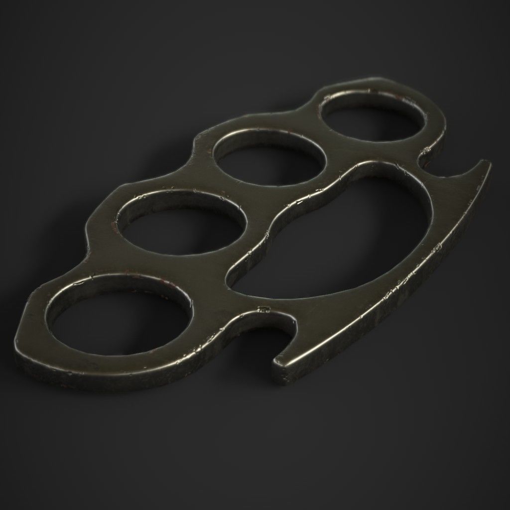 Brass Knuckles 3 Pack Low-poly 3D model_16