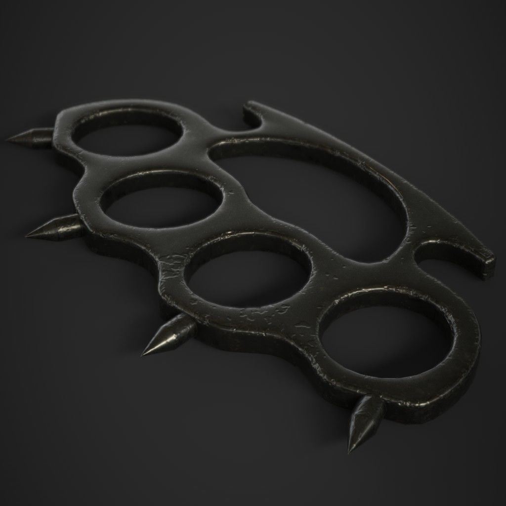 Brass Knuckles 3 Pack Low-poly 3D model_7