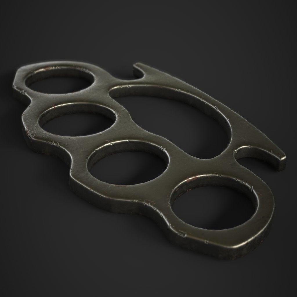 Brass Knuckles 3 Pack Low-poly 3D model_13