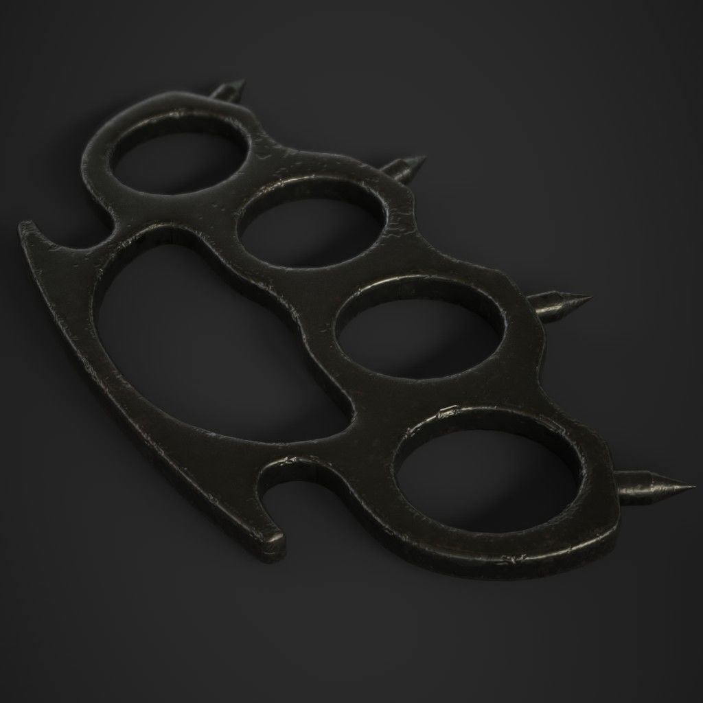 Brass Knuckles 3 Pack Low-poly 3D model_9