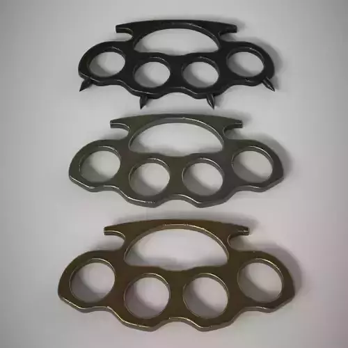 Brass Knuckles 3 Pack Low-poly 3D model