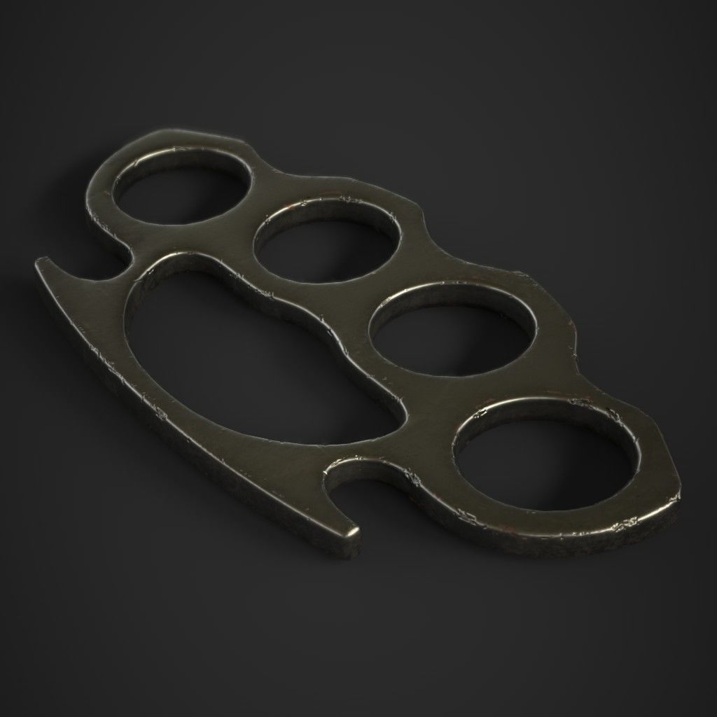 Brass Knuckles 3 Pack Low-poly 3D model_15