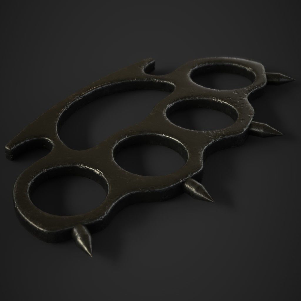 Brass Knuckles 3 Pack Low-poly 3D model_8
