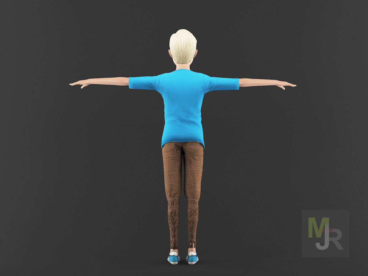 Cartoon Boy Motion Pack Low-poly 3D model_9