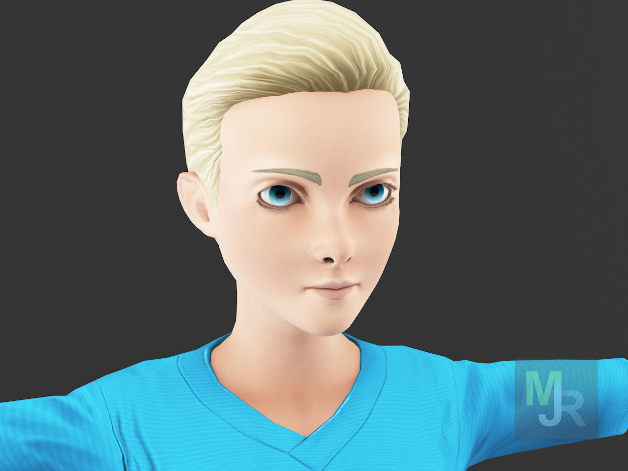 Cartoon Boy Motion Pack Low-poly 3D model_6