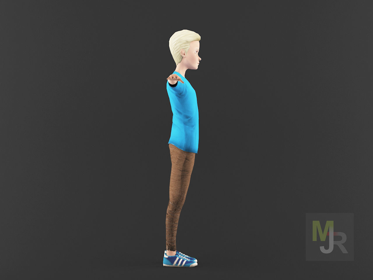 Cartoon Boy Motion Pack Low-poly 3D model_7
